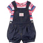 OVERALL CTR PINK STRIPE