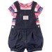 OVERALL CTR PINK STRIPE