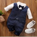 ROMPER TUXEDO STRIPE NAVY