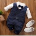 ROMPER TUXEDO STRIPE NAVY