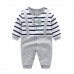 ROMPER JV GREY STRIPE SUSPENDER