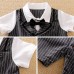 ROMPER TUXEDO STRIPE BLACK