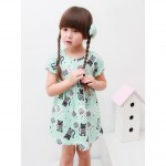 DRESS GW CAT PRINTED