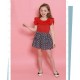 SET GW RED BIRD SKIRT